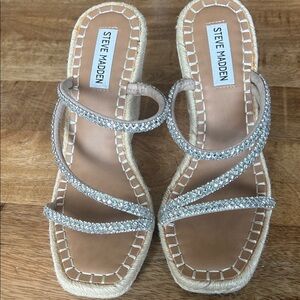 Steve Madden Silver Embellished Sandals